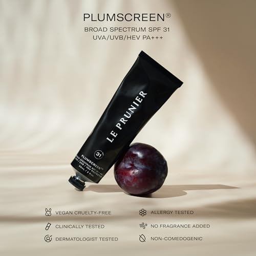 Le Prunier Plumscreen¢ç SPF 31, 2oz Broad Spectrum UVA UVB HEV Protection, PA+++