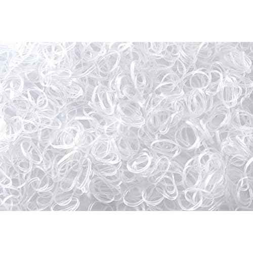 Youxuan 1000-Pack Elastic Hair Ties Non-slip Rubber Hair Bands for Girls, Clear