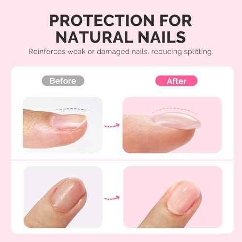 MelodySusie Clear Builder Nail Base Gel for Nails Thickening, Soak Off UV Extension Gel, Rhinestone Nail Glue in a Bottle for Nail Art Design Salon DIY Manicure at Home Gift for Women