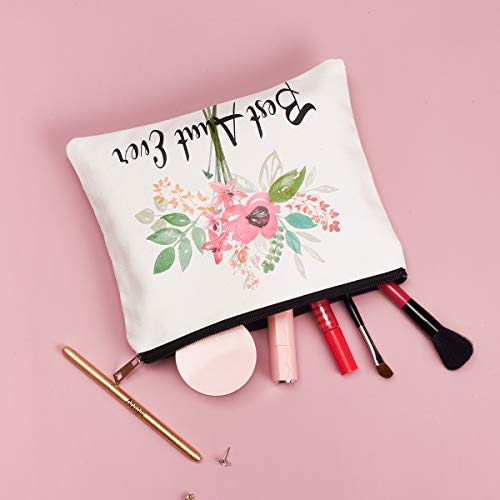 Best Aunt Ever Cosmetic Bag Aunt Gifts Auntie gifts from Niece for Christmas Birthday Retirement Aunt Travel Make Up Pouch