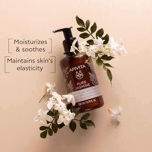 Apivita Pure Jasmine Body Milk | Moisturizes & Soothes with Jasmine, Honey & Essential Oils, 200 mL/ 6.67 oz
