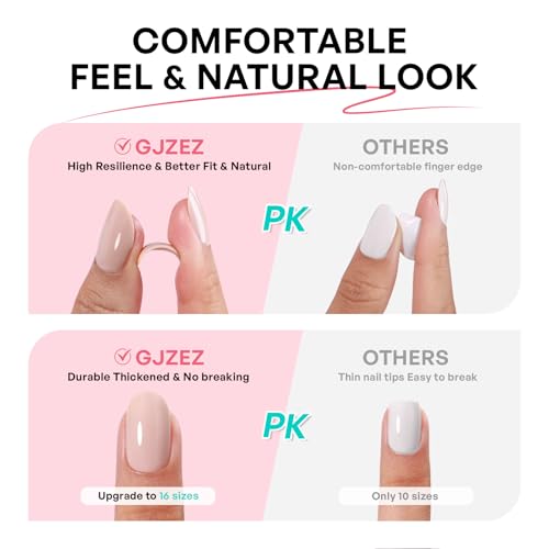 Black French Tip Press on Nails Halloween Fall - GJZEZ Soft Gel Short Almond Christmas Prom Fake Nails Press Ons, Salon Quality False Glue on Nail | 16 Sizes - 32 pcs Reusable Nail with Glue