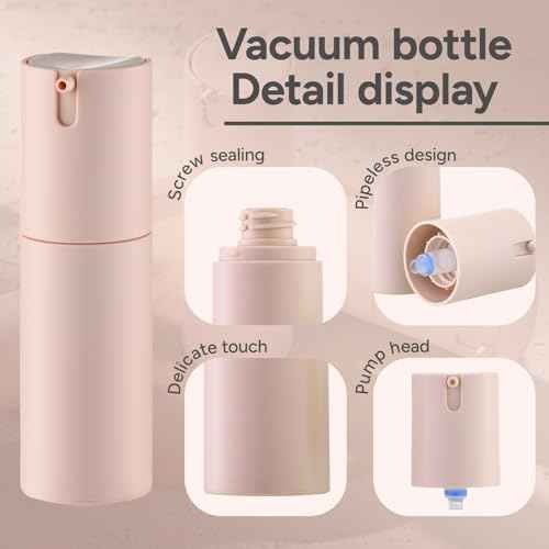 1 oz Airless Pump Bottles, Travel Lotion Container, Skincare Containers for Moisturizer(Plastic, Multicolor, 3Pcs)