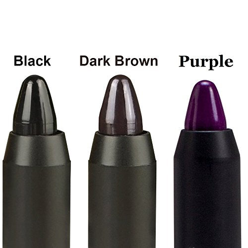 Professional Hair Chalk Temporary Hair Dye Non-toxic Hair Color Crayon Cover White Hair Color Patch (3packs-black-dark Brown-purple)