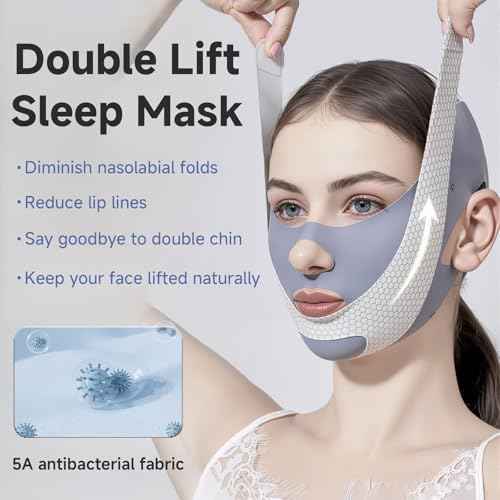 2 Pack V Line Lifting Mask with Chin Strap for Sleeping, Reusable Chin Strap for Double Chin for Women, Adjustable Chin Strap, Jaw Exerciser