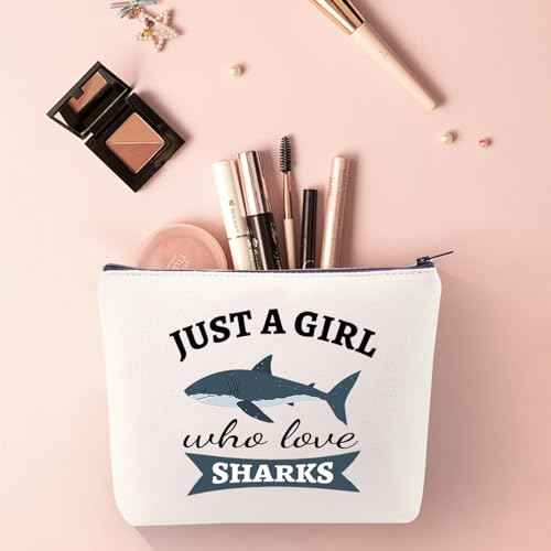 Shark Gifts for Shark Lovers Gift Shark Bag for Girls Women Sharks Themed Gifts shark accessories Makeup Bag Graduation Birthday Gifts for Shark Girl Daughter Animal Lover Christmas Gift Cosmetic Bag