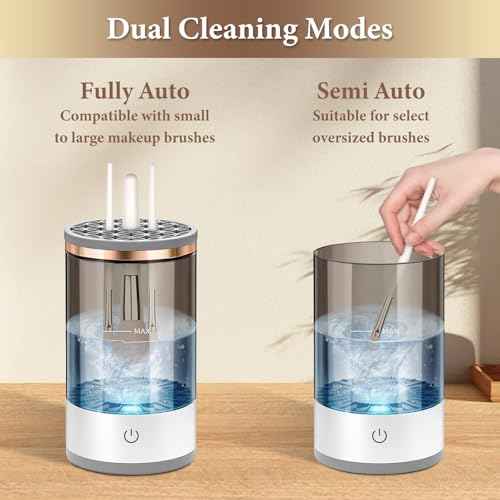 Electric Makeup Brush Cleaner - Efficient Electric Makeup Brush Cleaner Machine for Thorough Brush Cleaning, Ideal for Makeup Artists & Enthusiasts