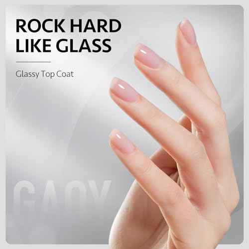 GAOY Gel Top Coat, Builder Gel and Base Coat Set, 3 Pcs 16ml Clear Glossy No Wipe Combination for UV Light Cure