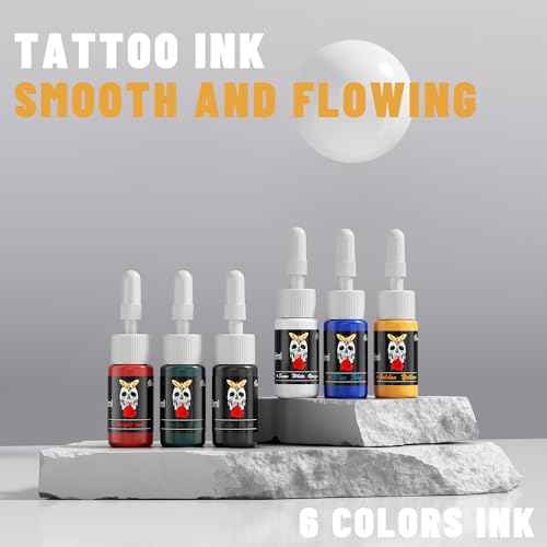 Tuffking Wireless Tattoo Machine Complete Tattoo Gun Kit with 1600mAh Tattoos Power 10PCS Cartridge Needles 8PCS Colorful Ink Tattooing Supplies for Tatto Artists(Gold 1)
