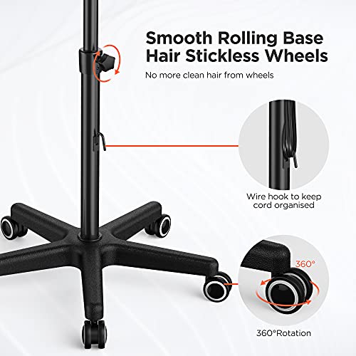 TASALON Ultimate Salon Tray on Wheels,Tray Cart with 2 Magnetic Bowls Irony Tattoo Table Station Rolling Tray with Hair Stickless Wheels,Chemical-Resistant Hair Stylist Instrument Tray,Tray for Dyson