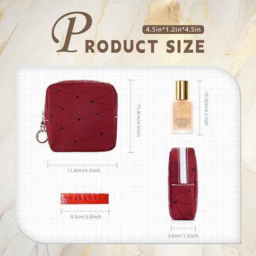 4.5" Mini Makeup Bag, Black Small Cosmetics Bag for Purse, Portable Makeup Pouch with Zipper for Women Girls, Christmas/Birthday/Wedding/Party Gifts (Black, Small)