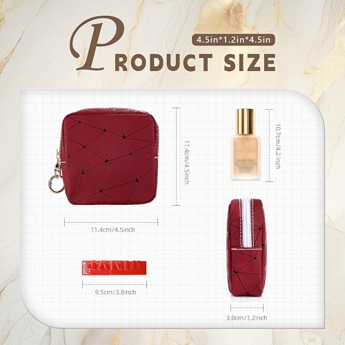 4.5" Mini Makeup Bag, Black Small Cosmetics Bag for Purse, Portable Makeup Pouch with Zipper for Women Girls, Christmas/Birthday/Wedding/Party Gifts (Black, Small)