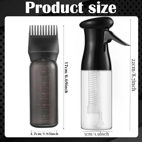Continuous Hair Spray Bottle and Root Comb Applicator Bottle Hair Oil Applicator Water Mister for Hairstyling