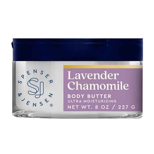 Spenser & Jensen Hydrating Lavender & Chamomile Body Butter - Gentle On All Skin Types - Moisturizing Body Lotion for Women & Men - Paraben Free - 8 Oz (Pack of 1)
