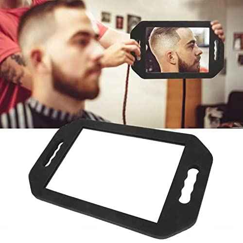 HREW Handle Mirror Large Rectangular Hand Held Mirror with Double Handle - Lightweight Hair Salon Equipment Hairstylist and Barber Accessories (1Pcs Rectangle)