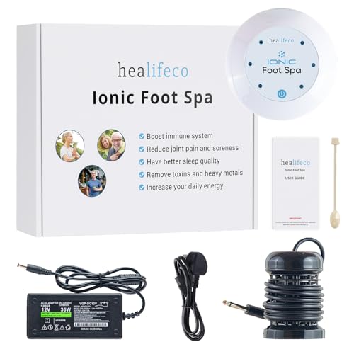 Ionic Foot Spa by Healifeco ? Ion Foot Bath Detox Machine - For Toxins, Heavy Metals & Free Radicals ? Activates 2,000 Foot Detox Nodes ? Easy 30-Min Home Detox ? 90,000+ Happy Users Trust It