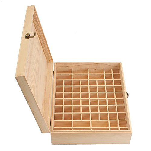 VolksRose Essential Oil Box, Wooden Storage Container Holds 68 Bottles, Multi-Tray Organizer #ob03