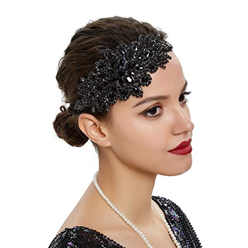 Great Gatsby Roaring 20s Headpiece for Women 1920s Flapper Headband Feather Headwear