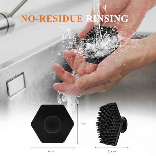 VWMYQ Silicone Face Scrubber for Men, Gentle Exfoliator Pad & Massager, Facial Cleansing Brush Silicone Face Wash Brush Removes Dead & Dry Skin (Black)