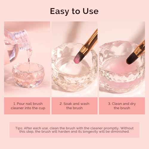 MelodySusie Nail Brush Cleaner, Acrylic Gel Nail Brushes Cleaning & Restoration Wax and Gel Removing Solution for Manicure Salon at Home 80ml/2.71fl.oz