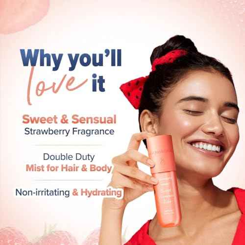 Aqualogica Strawberry Body Mist with Zemea & Hyaluronic Acid ? Sweet & Sensual Long-Lasting Fragrance, Lightweight & Refreshing Perfume Spray for Women, 5.07 Fl Oz/150 ml
