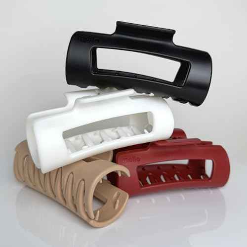 The Original Mello Hair Claw Clip Squishy Claw Clip (Brown, Medium) Made in Korea Patent Pending 30021976