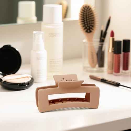 TOCESS 8 Pack Big Hair Claw Clips for Women Large Claw Clip for Thin Thick Curly Hair 90's Strong Hold 4.33 Inch Nonslip Matte Jumbo Hair Clips (8 Pcs)