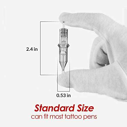 Wormhole Tattoo Cartridge Needles, 7RL Tattoo Needles 20PCS Disposable Tattoo Needle Cartridge Round Liner Cartridge Needles for Tattoo Pen Tattoo Machine Tattoo Supplies 1207RL