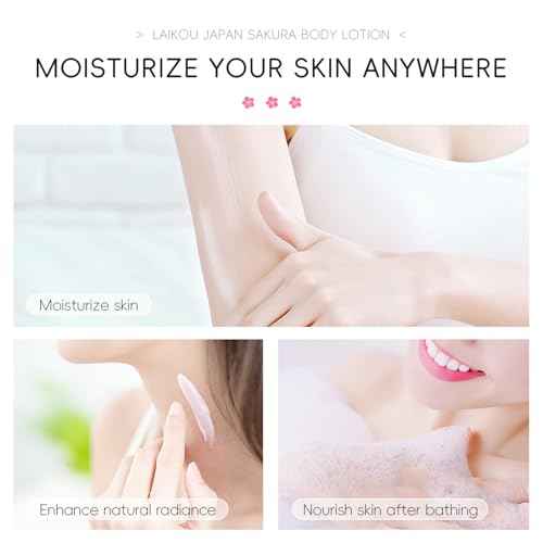 Glossy Body Lotion Firming Moisturizer for Dry Skin, JAPAN SAKURA Full Body Skin Care Pump with Niacinamide & Vitamin C Nourish Skin, Non- Sticky Refreshing, Quickly Absorbed (200ml)