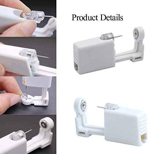 Nose Piercing Gun - 2 Pack Self Nose Piercing Kit Unit Disposable Nose Piercing Gun with Nose Stud Piercing Kit Tool for Cartilage Tragus Helix Piercing Gun Piercing Jewelry (Silver)