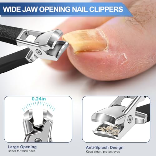 Toenail Clippers for Seniors Thick Toenails, Mens Stocking Stuffers 2025, Heavy Duty Large Toe Nail Clippers for Men with Catcher, 360¡ÆRotating Nail Clippers, Christmas Xmas Presents Gifts for Adults