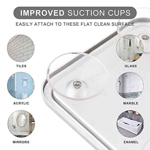 Ettori Shower Mirror Fogless for Shaving- with 4 Suctions, Anti Fog Mirror for Shower, Bathroom, Vanity, Bathtub, Razor Holder for Men