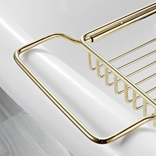 Stainless Steel Bathtub Caddy Tray, Expandable Bath Tub Tray Table, Adjustable Bathroom Tray, Bath Organizer Tub Shelf,Black,26.8~35.4in