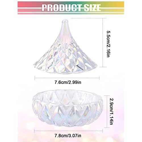 TOROKOM Monomer Dish with Lid Dappen Dish Nail Cup Glass Nail Dish for Liquid Powder Monomer Holder Laser Color Damping Dapping Dish for Acrylic Nails