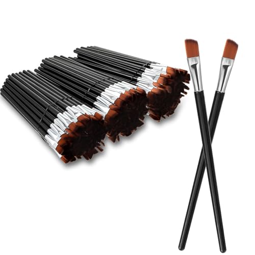 200 PCS Brow Tint Brush Multi Function Eyebrow Brush Cosmetic Brow Brushes for Eyebrows Portable Angled Eyebrow Brush Professional Brow Tint Brush Beauticians Supplies (Black)