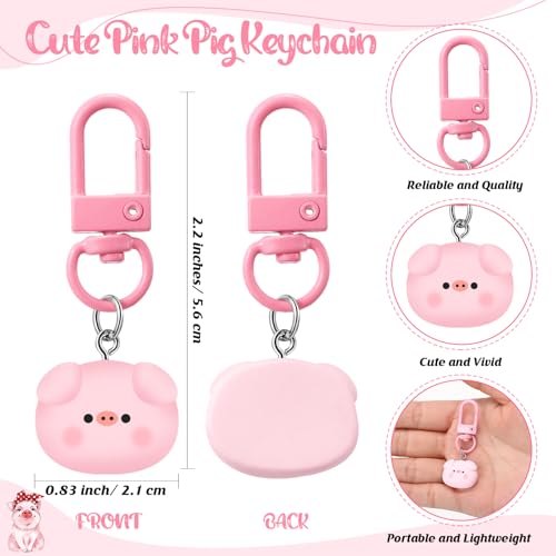 3 Pcs Cow Pig Lovers Gifts for Women Funny Travel Makeup Bag Portable Cosmetic Bag Cute Coffee Mug 11.8 oz Stainless Steel Keychain for Women Graduation Animal Lovers Gifts(Pig Style)