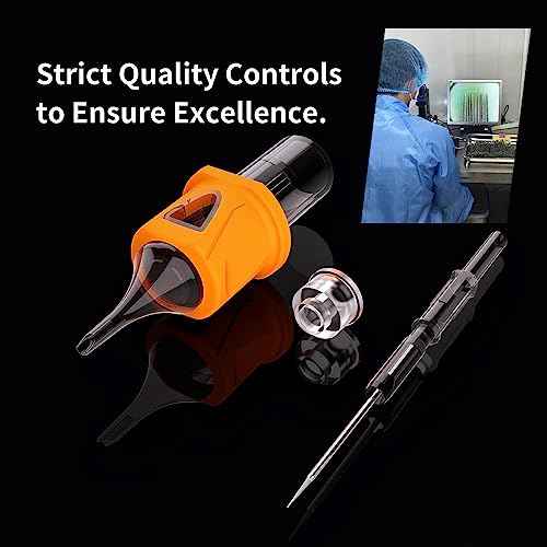 BIGWASP Energy 3RL - 20Pcs 1003RL Tattoo Cartridge Needles with Finger Ledge, #10 Bugpin 3 Round Liner for Rotary Tattoo Machines