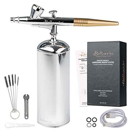 Belloccio Cordless Handheld Airbrushing Makeup System Only - 15 to 30 PSI, Rechargeable, Multiple Uses Cakes, Hobby, Art, Crafts