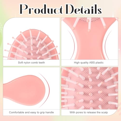 16 Pack Mini Wet Hair Brush Bulk Travel Detangling Brush Soft Bristles Wet Dry Hair Brush Kids Small Hair Brush for Kids Girls Multicolor