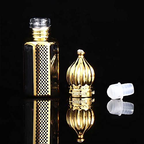 Leadigol 3pcs Essential Oil Roller Bottles,Vintage Glass Roller Bottle,Empty Glass Mini Bottles for Perfume,DIY Travel Essential Oil Roller Bottles