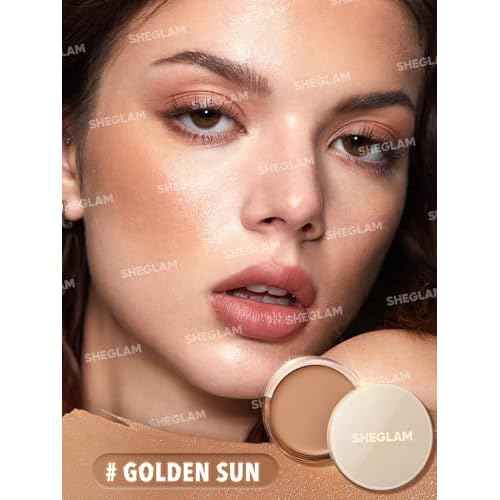 SHEGLAM Silk Haze Cream Bronzer Blendable Cream Makeup with a Lightweight Formula - Customizable Face Makeup for a Natural, Sun-Kissed Glow Long Lasting-Golden Sun