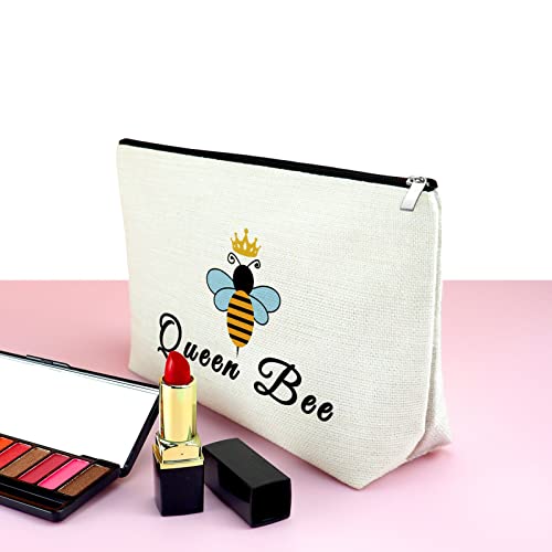 Bee Gifts for Bee Lovers Makeup Bag Bee Inspirational Gifts Bee Themed Gifts for Teachers Cosmetic Bag Valentines Day Honeybee Gifts Beekeeper Gifts for Women Birthday Christmas Gifts Travel Pouch