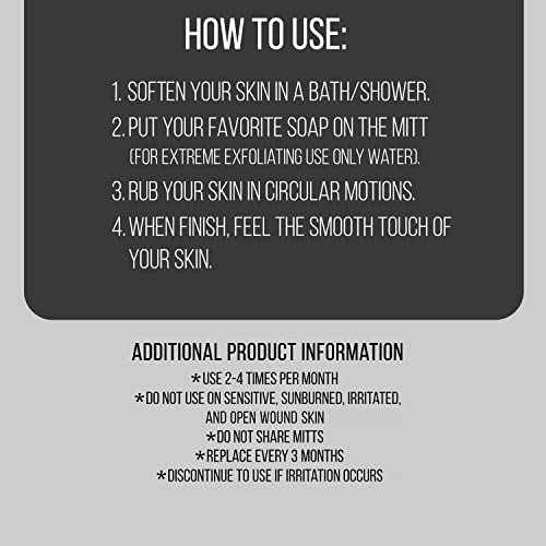 Valitic Exfoliating Glove Body Scrubber - Exfoliating Mitt Dead Skin Remover, Shower Face and Body Exfoliator - Korean Style Skin Scrubber Washcloth - Spray and Self Tan Remover, Pair Black