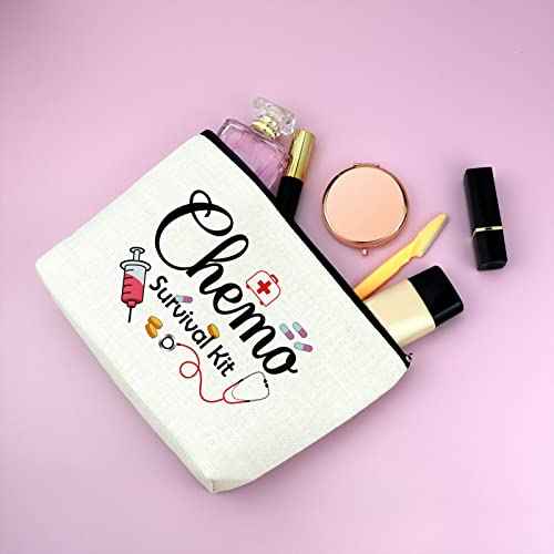 Mxrymvu Chemo Care Package for Women Makeup Bag Chemo Nurse Gifts Cosmetic Bag Chemotherapy Gift for Women Breast Cancer Nurses Gifts Zipper Pouch Cancer Nurse Thank You Gift Travel Pouch