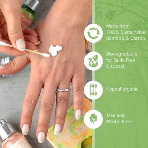 Ibambo 100% Bamboo Cotton Ear Swabs (200-Pack) | Double Tipped Ear Cotton Buds for Beauty & Personal Care | FSC Certified & Hypoallergenic | Suitable for All Ages & Pets | Biodegradable & Disposable