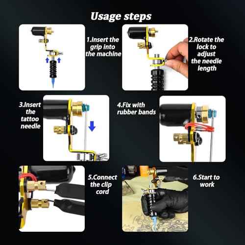 Rotary Tattoo Machine Gun Motor, ATOMUS Tattoo Machine Shader & Liner for Body Art Tattoo Artists Beginners (Black)