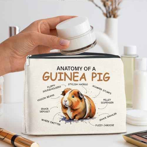 Funny Guinea Pig Gift Makeup Bag Gifts for Guinea Pig Lover Christmas Cosmetic Bag Zipper Makeup Pouch