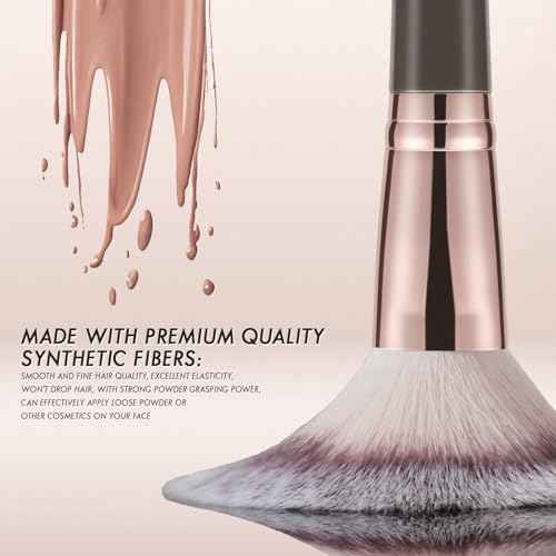 KINGMAS Foundation Makeup Brush, Double-ended Angled/Round Top Contour Brush for Beauty Blending Liquid Powder, Concealer Cream Cosmetics Blush Makeup Brush (Brown)