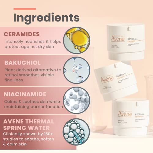 Av?ne RetrinAL Ceramide Lipid-Replenishing Balm - Bakuchiol, Niacinamide, Ceramide Complex - Nourishes Skin & Helps Reduce Visible Wrinkles - 1.3 Fl Oz
