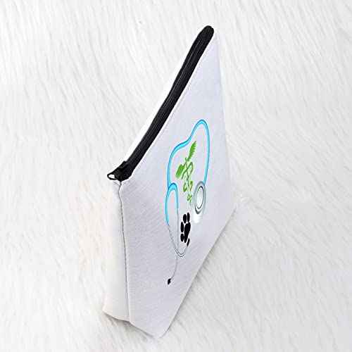 CMNIM Veterinarian Gifts Veterinarian Makeup Bag Vet Cosmetic Bag Vet Tech Gifts for Women Veterinarian Appreciation Gifts New Veterinarian Gifts Travel Bag Pouch (Vet Makeup Bag White)